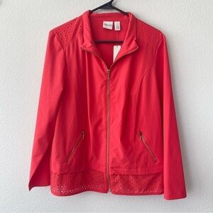 Chico's | Women's Zenergy Neema Perforated Jacket Malibu Punch Size Medium NWT